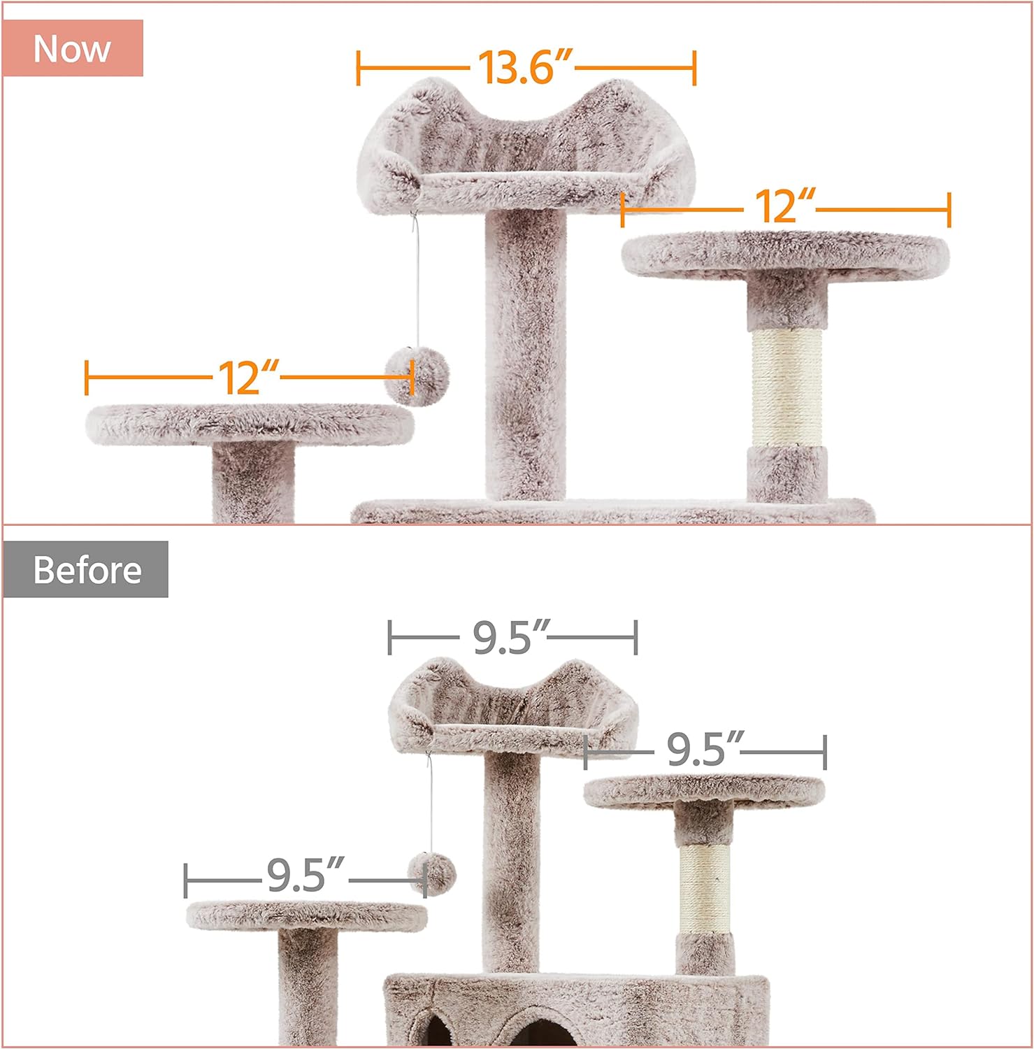 Yaheetech - Torre de árbol para gatos de 54 pulgadas, mueble de condominio, poste rascador para gatitos, casa de mascotas 