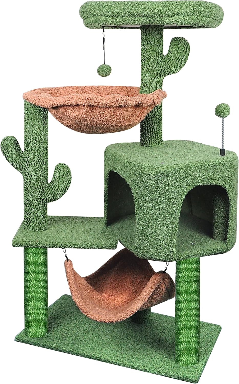 Newest Cat Tree with Cat Condo and Big Hammock，Grey