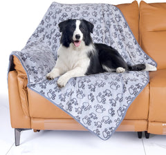 Gefüllte Premium-weiche Hundedecke, waschbar, 101,6 x 81,3 cm, Welpen-Essentials, Hundeprodukt, beruhigende Decken für Katzen, Überwurf für mittelgroße und kleine Hunde, Geschenke für Haustiere (grau) 