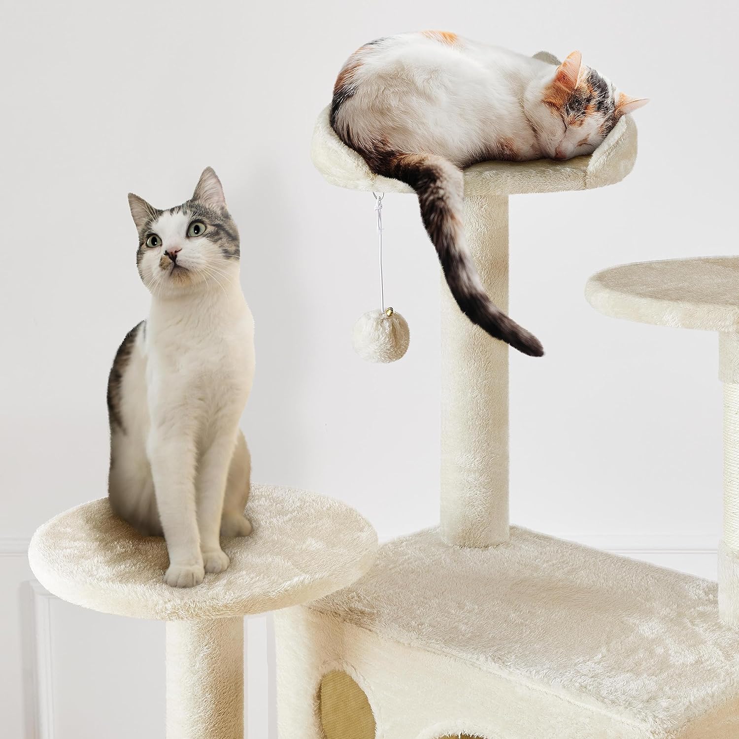 Yaheetech - Torre de árbol para gatos de 54 pulgadas, mueble de condominio, poste rascador para gatitos, casa de mascotas 