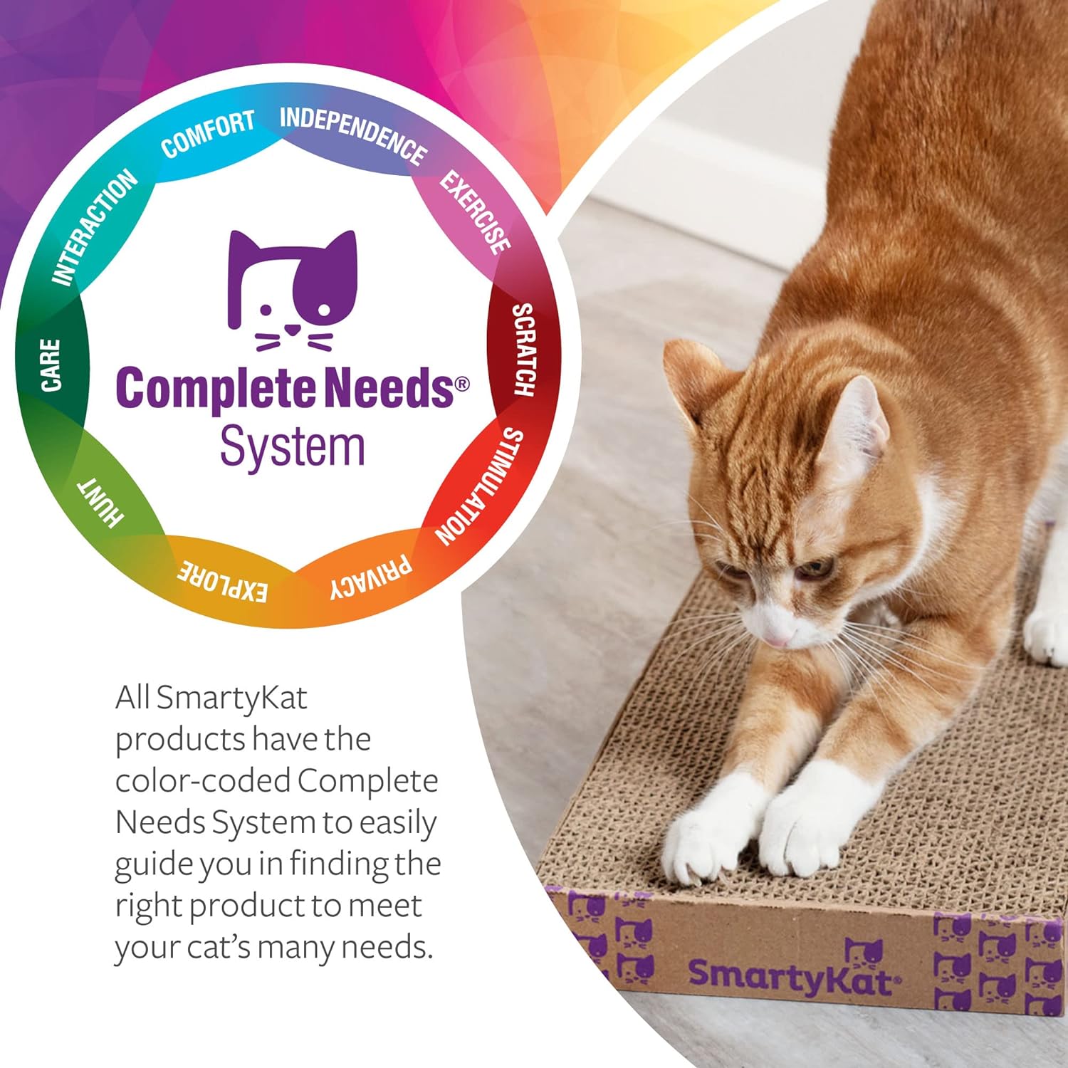 SmartyKat Scratch Up Rascador para Gatos Colgante Corrugado, Tecnología de Infusión de Hierba Gatera - Marrón, Ancho Individual 