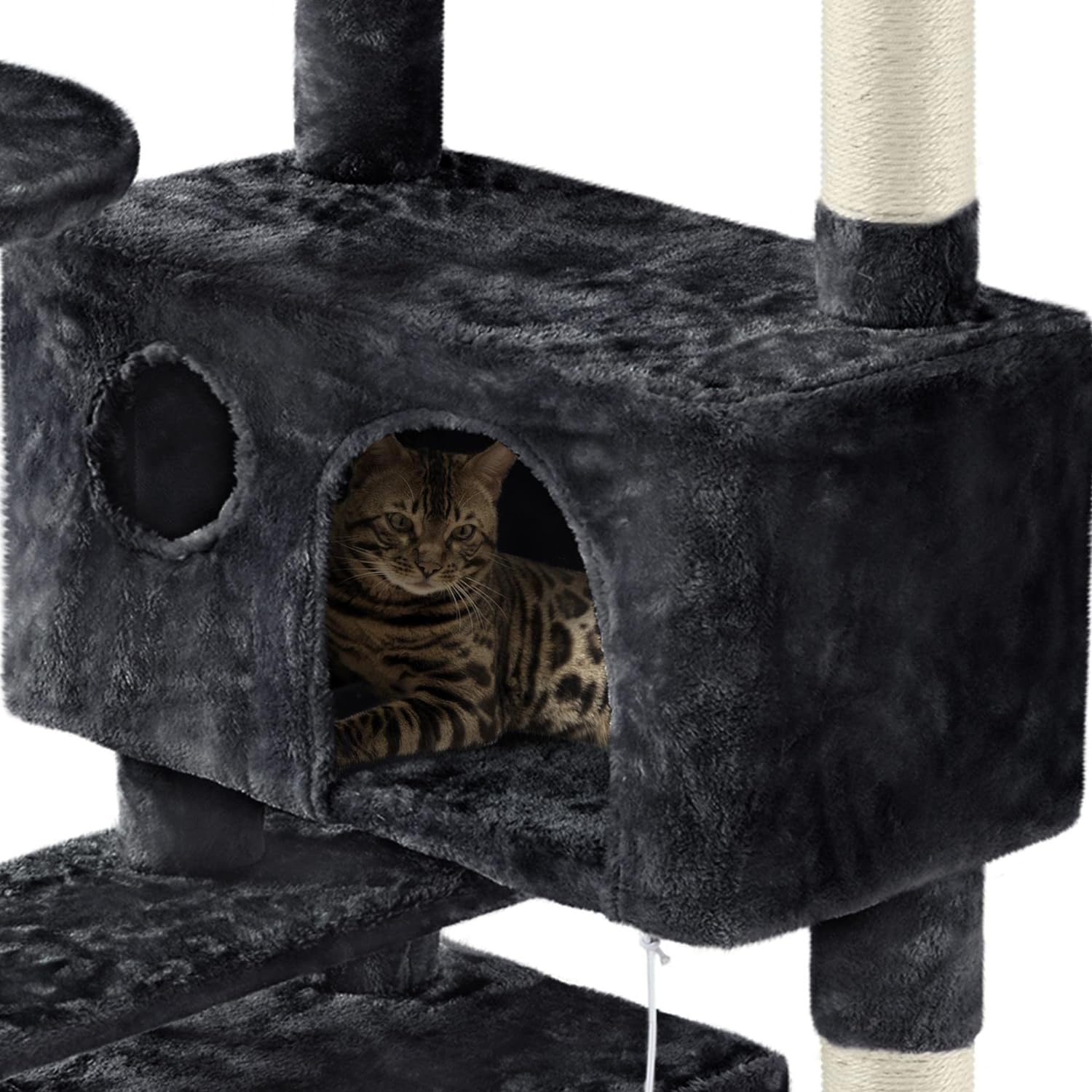 Yaheetech - Torre de árbol para gatos de 54 pulgadas, mueble de condominio, poste rascador para gatitos, casa de mascotas 