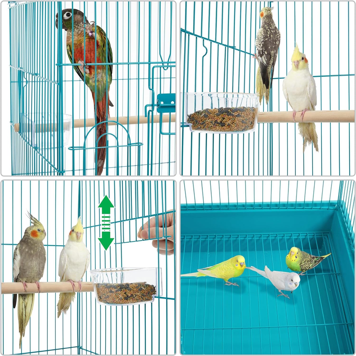 Yaheetech Open Top Rolling Parrot Bird Cage for Cockatiel Sun Parakeet Green Cheek Conure Mid-Sized Parrot Cage with Detachable Stand