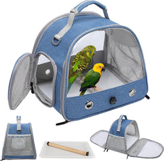 Bird Carrier Backpack Cage，Bird Travel Carrier Backpack Parrot Carrier Transparent Breathable Bird Cage, Lightweight Bird Carriers (Black)