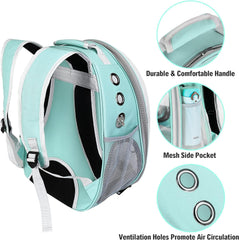 Bird Carrier Backpack, Pet Travel Carrier with Standing Perch, Parrot Cockatiel Cage with Toy, Food Bowl and Stainless Steel Tray for Conures Parakeet Budgie Canary Lovebirds & Small Animal