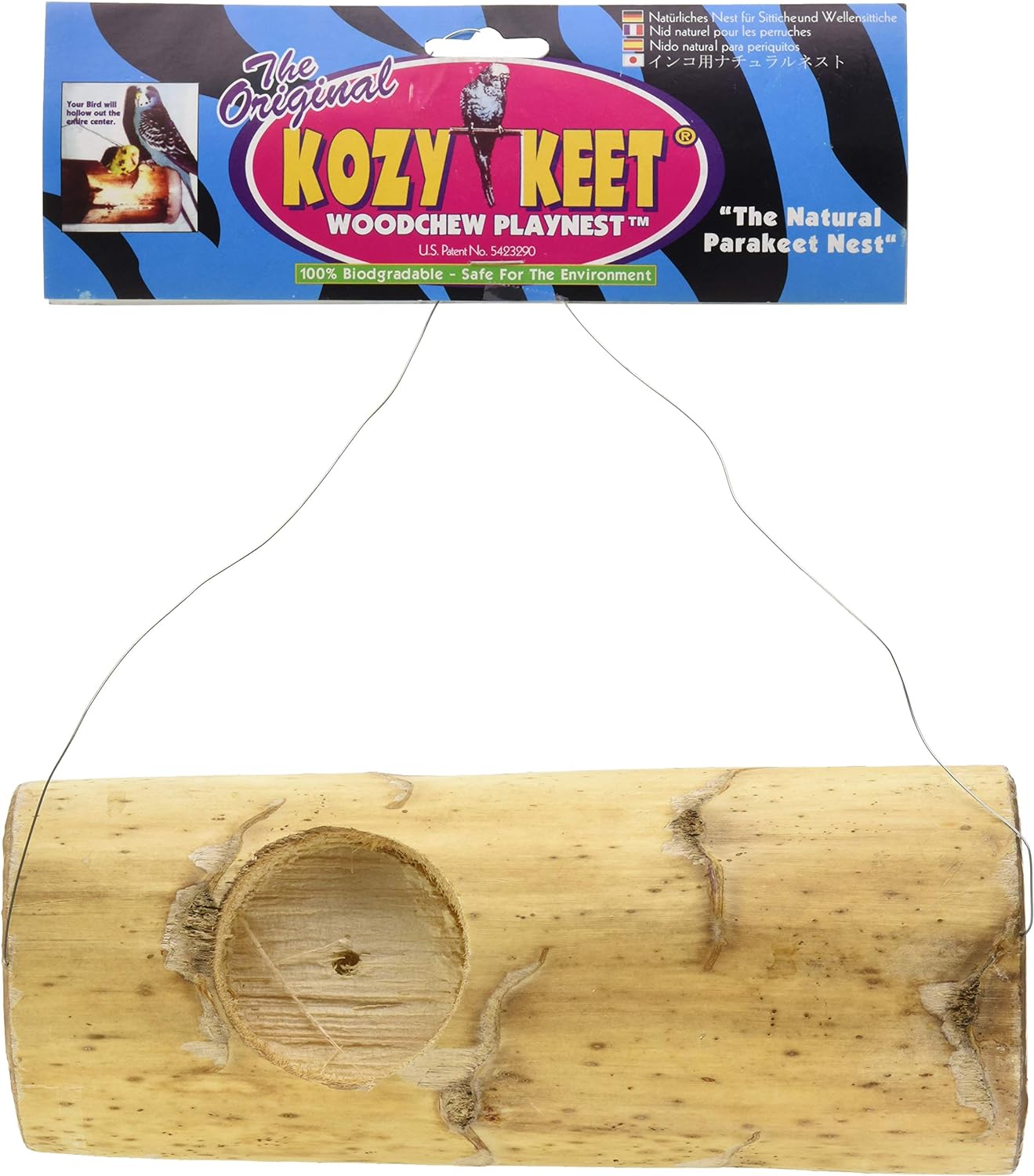 Wesco Pet Kozy Keet Woodchew Playnest Nido holístico para periquitos 