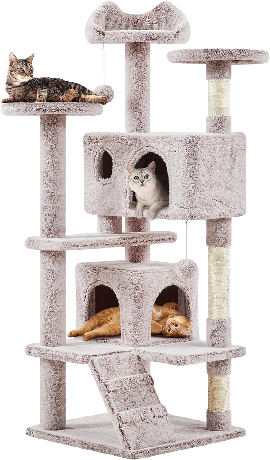 Yaheetech - Torre de árbol para gatos de 54 pulgadas, mueble de condominio, poste rascador para gatitos, casa de mascotas 