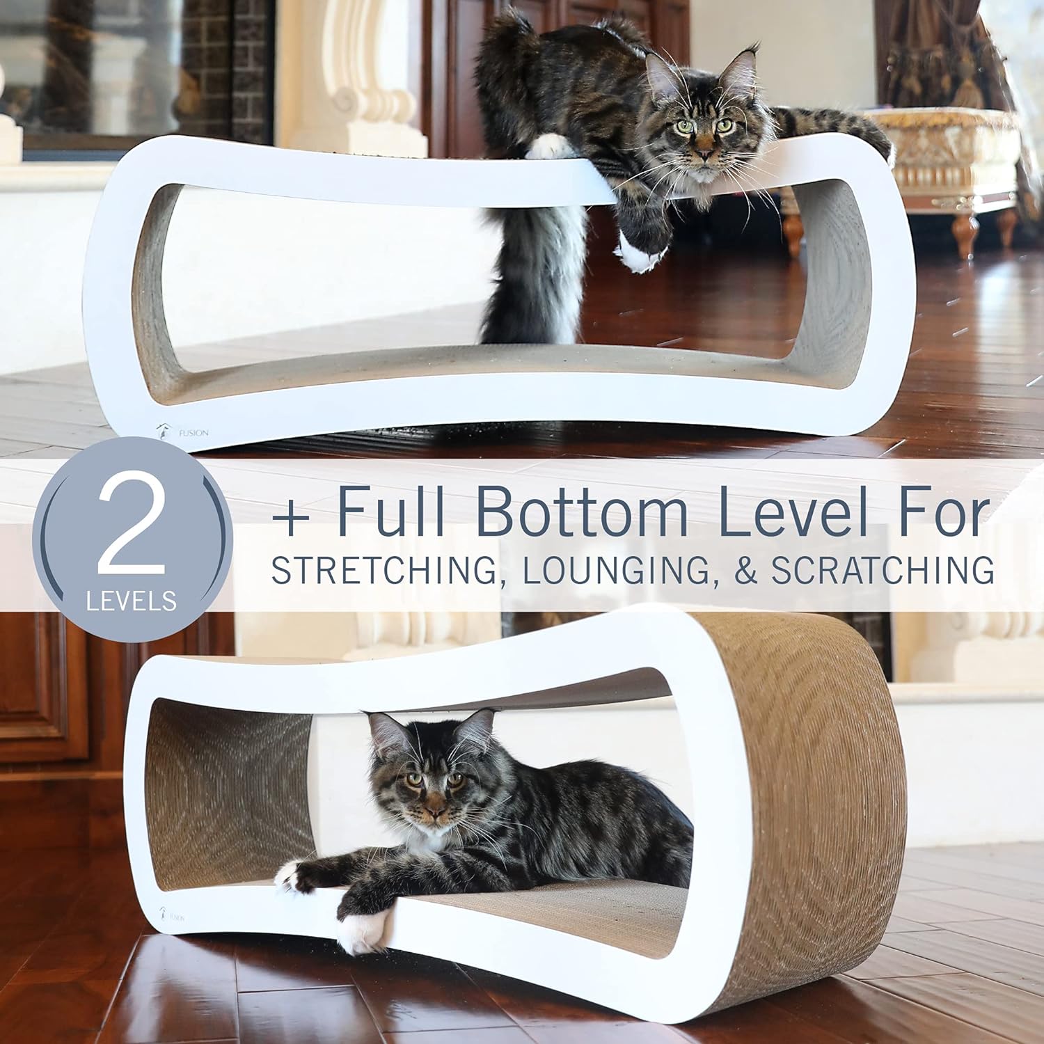 PetFusion Ultimate Cat Scratcher Lounge, Reversible Infinity Scratcher in Multiple Colors. Made from Recycled Corrugated Cardboard, Durable & Long Lasting. 1 Yr Warranty