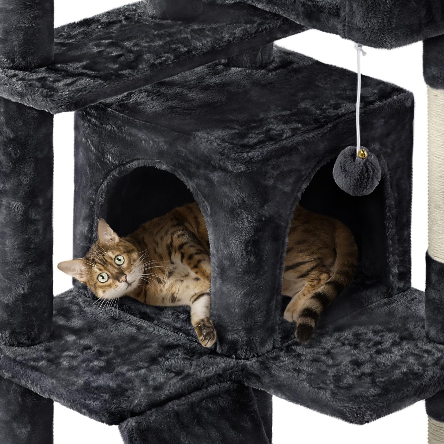 Yaheetech - Torre de árbol para gatos de 54 pulgadas, mueble de condominio, poste rascador para gatitos, casa de mascotas 