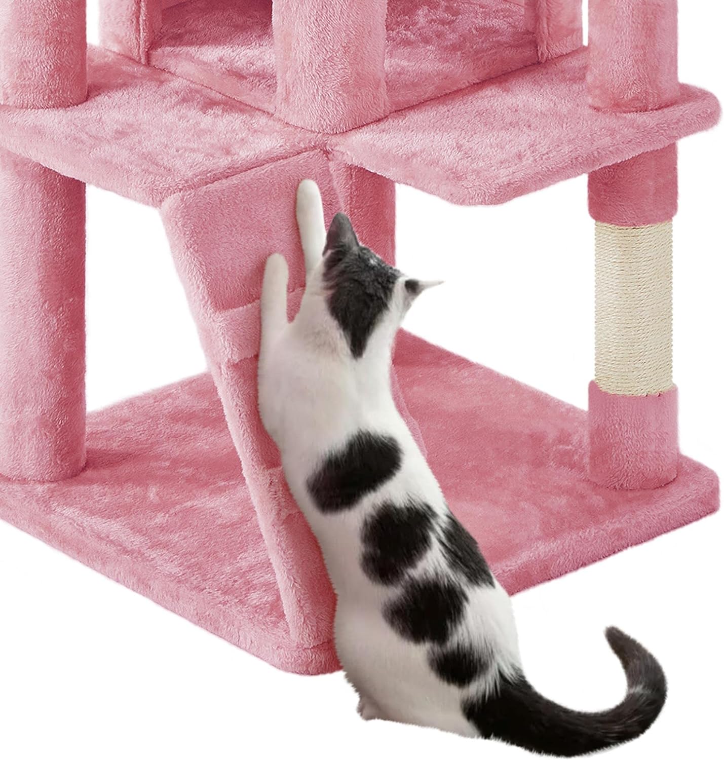 Yaheetech - Torre de árbol para gatos de 54 pulgadas, mueble de condominio, poste rascador para gatitos, casa de mascotas 