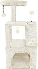 Xin Three Layer Cat Tree with Cat Condo and Two Hammocks,Grey