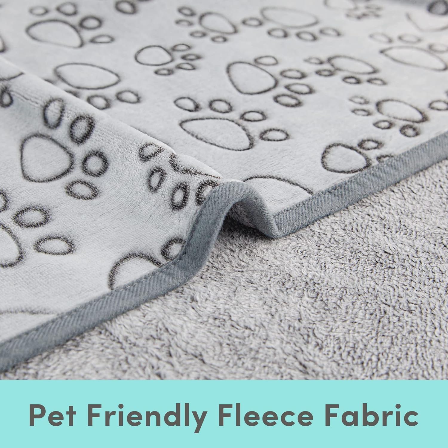 Stuffed® Premium Soft Dog Blanket Washable, 40"x32" Puppy Essentials Dog Product Cat Calming Blankets Throw for Medium Small Dogs, Pet Dog Gifts (Grey)