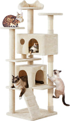 Yaheetech - Torre de árbol para gatos de 54 pulgadas, mueble de condominio, poste rascador para gatitos, casa de mascotas 