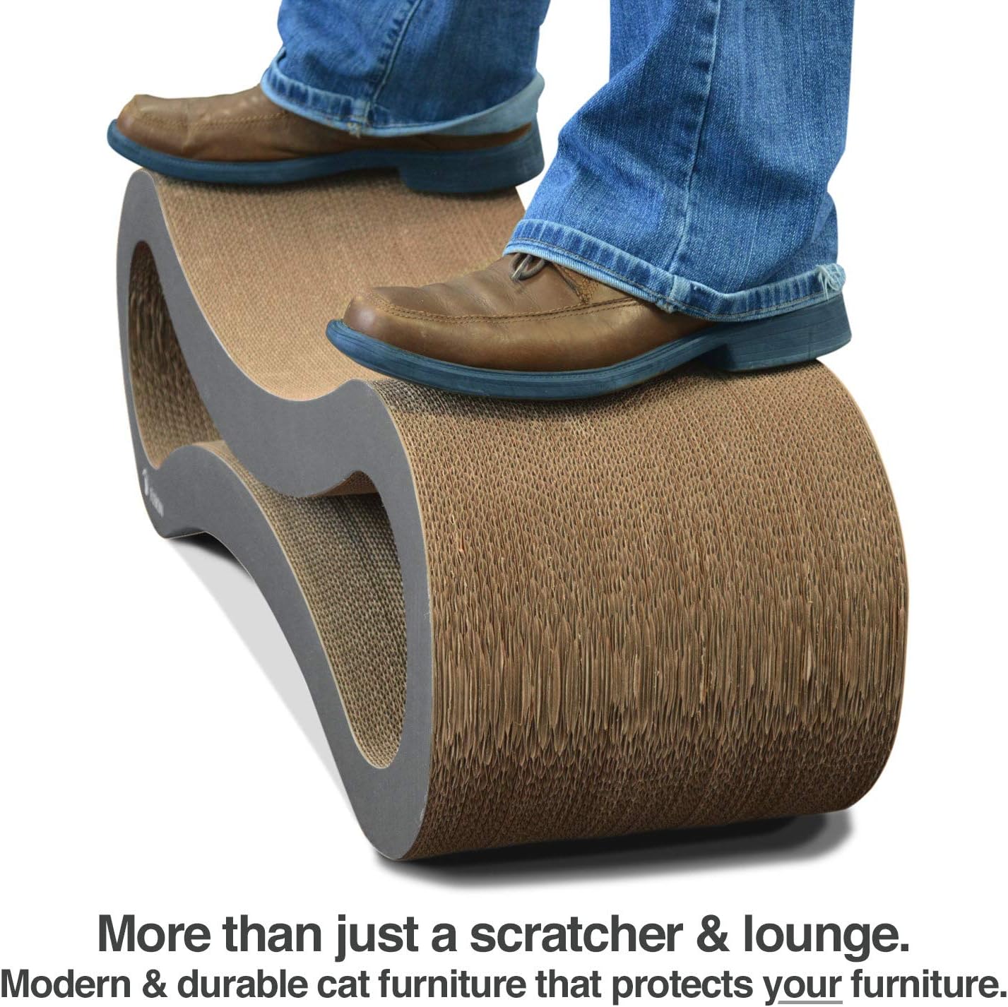 PetFusion Ultimate Cat Scratcher Lounge, Reversible Infinity Scratcher in Multiple Colors. Made from Recycled Corrugated Cardboard, Durable & Long Lasting. 1 Yr Warranty