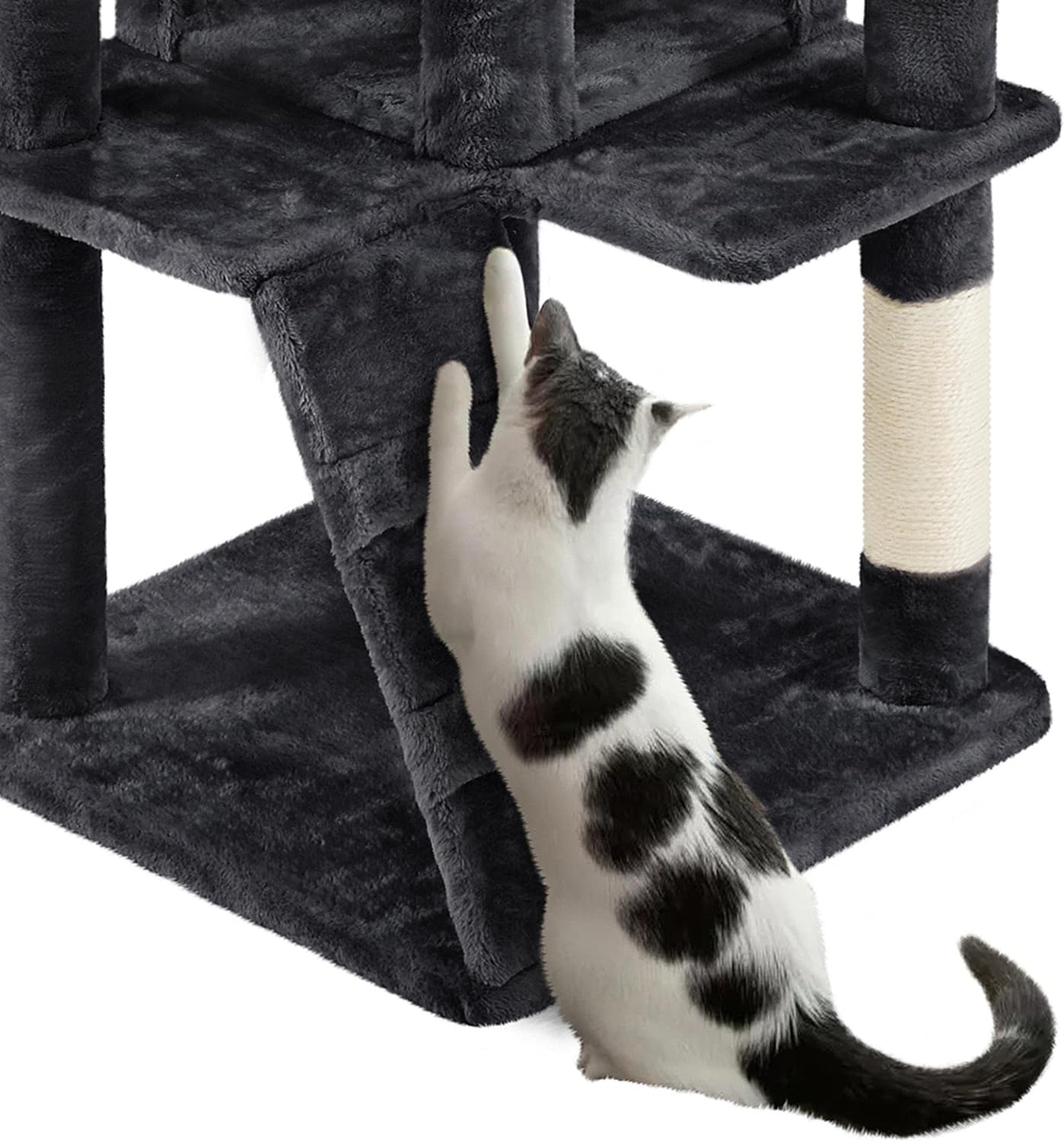 Yaheetech - Torre de árbol para gatos de 54 pulgadas, mueble de condominio, poste rascador para gatitos, casa de mascotas 