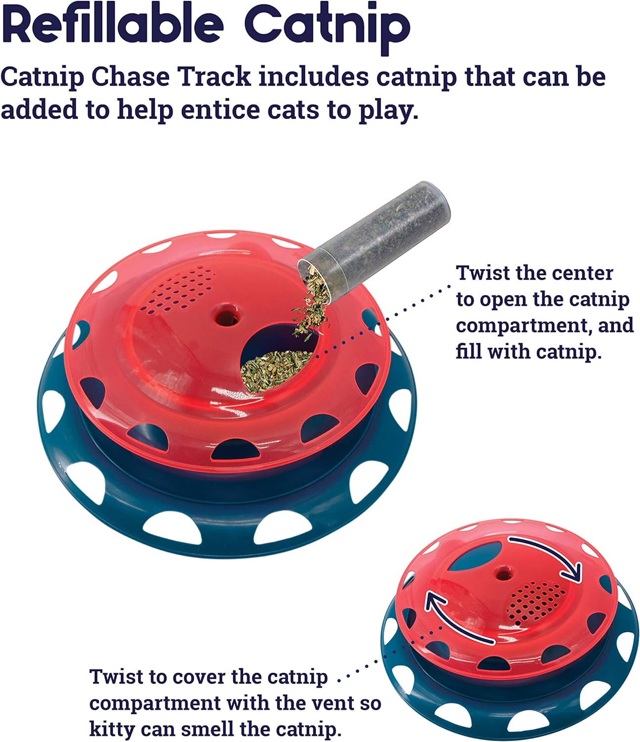 Catstages Chase Meowtain Juguete interactivo con pista para gatos de 4 niveles 