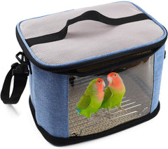 Parrot Carrier Cage Bird Travel Bag, Lightweight Transparent Bird Carrier for Parakeets Cockatiels Conures Lovebirds, Portable Small Animal Carrier Bag with Shoulder Strap for Guinea Pig Bunny Hamster