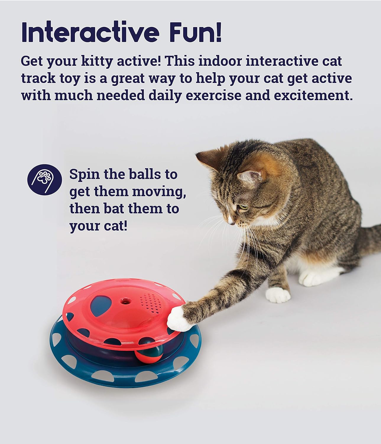 Catstages Chase Meowtain Juguete interactivo con pista para gatos de 4 niveles 