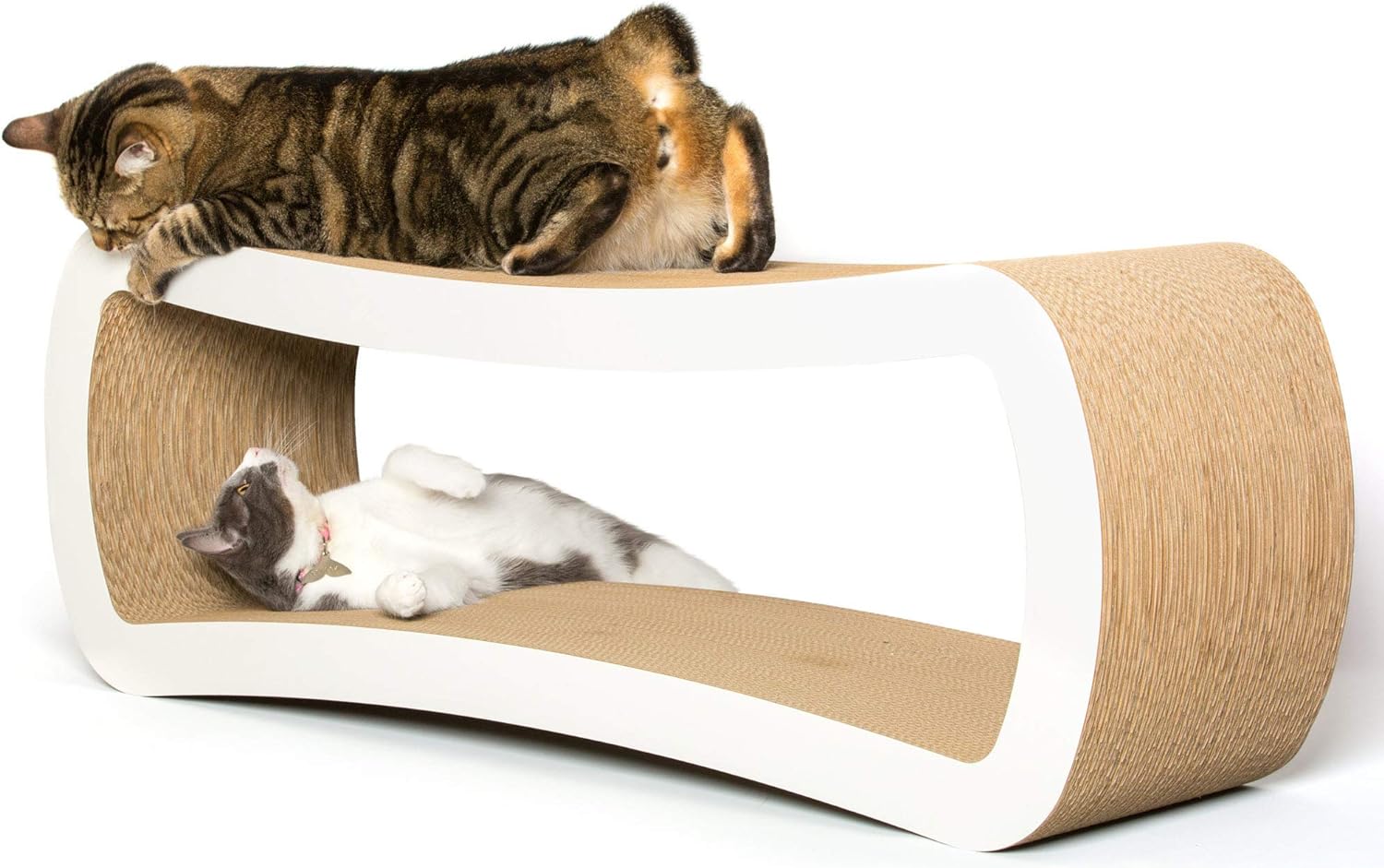 PetFusion Ultimate Cat Scratcher Lounge, Reversible Infinity Scratcher in Multiple Colors. Made from Recycled Corrugated Cardboard, Durable & Long Lasting. 1 Yr Warranty