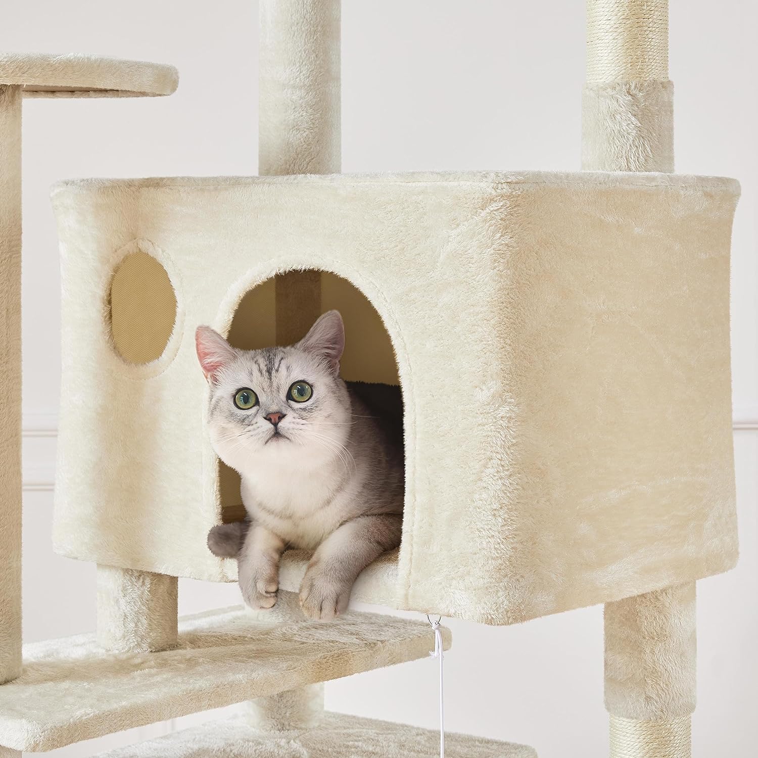 Yaheetech - Torre de árbol para gatos de 54 pulgadas, mueble de condominio, poste rascador para gatitos, casa de mascotas 