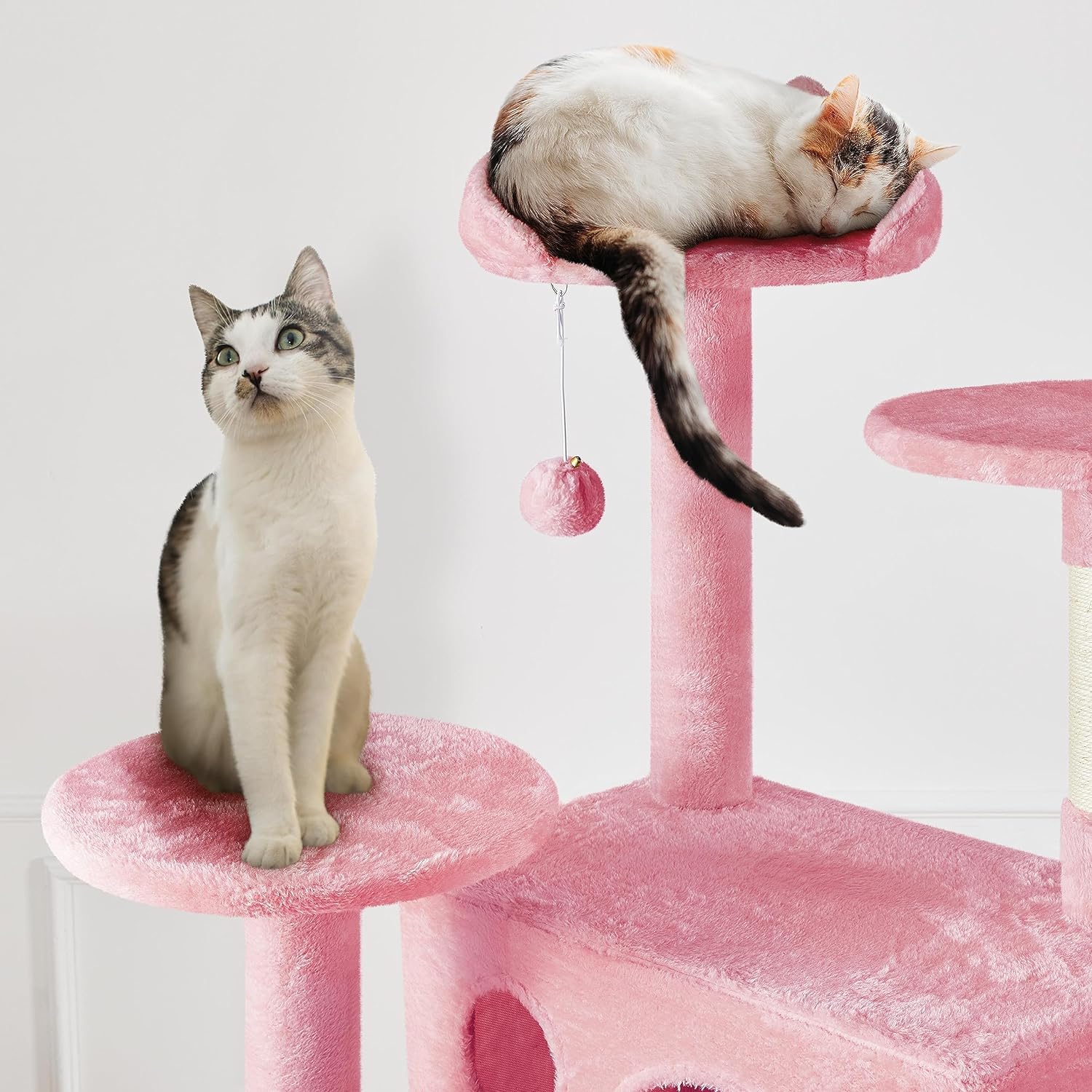 Yaheetech - Torre de árbol para gatos de 54 pulgadas, mueble de condominio, poste rascador para gatitos, casa de mascotas 