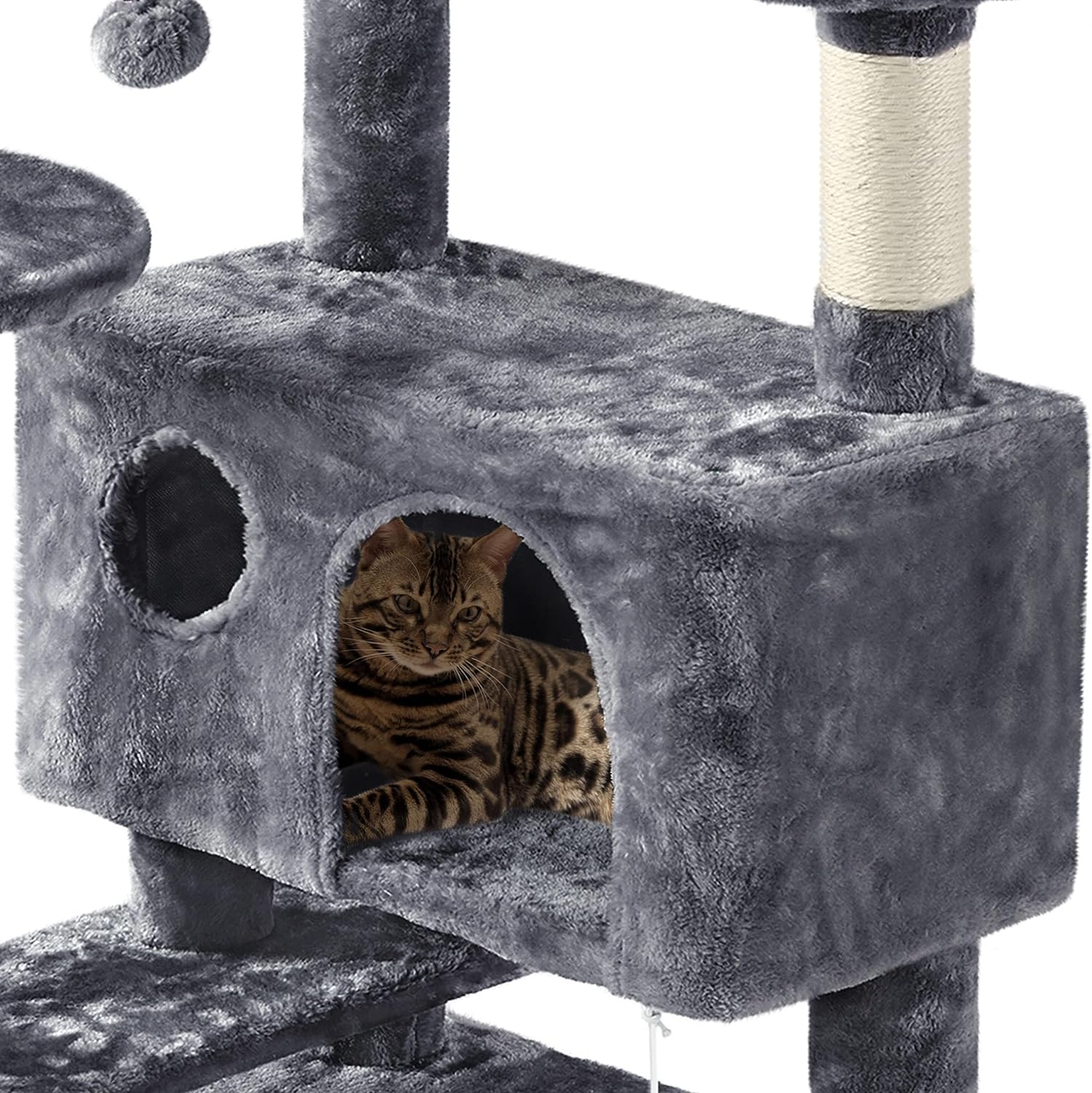 Yaheetech - Torre de árbol para gatos de 54 pulgadas, mueble de condominio, poste rascador para gatitos, casa de mascotas 