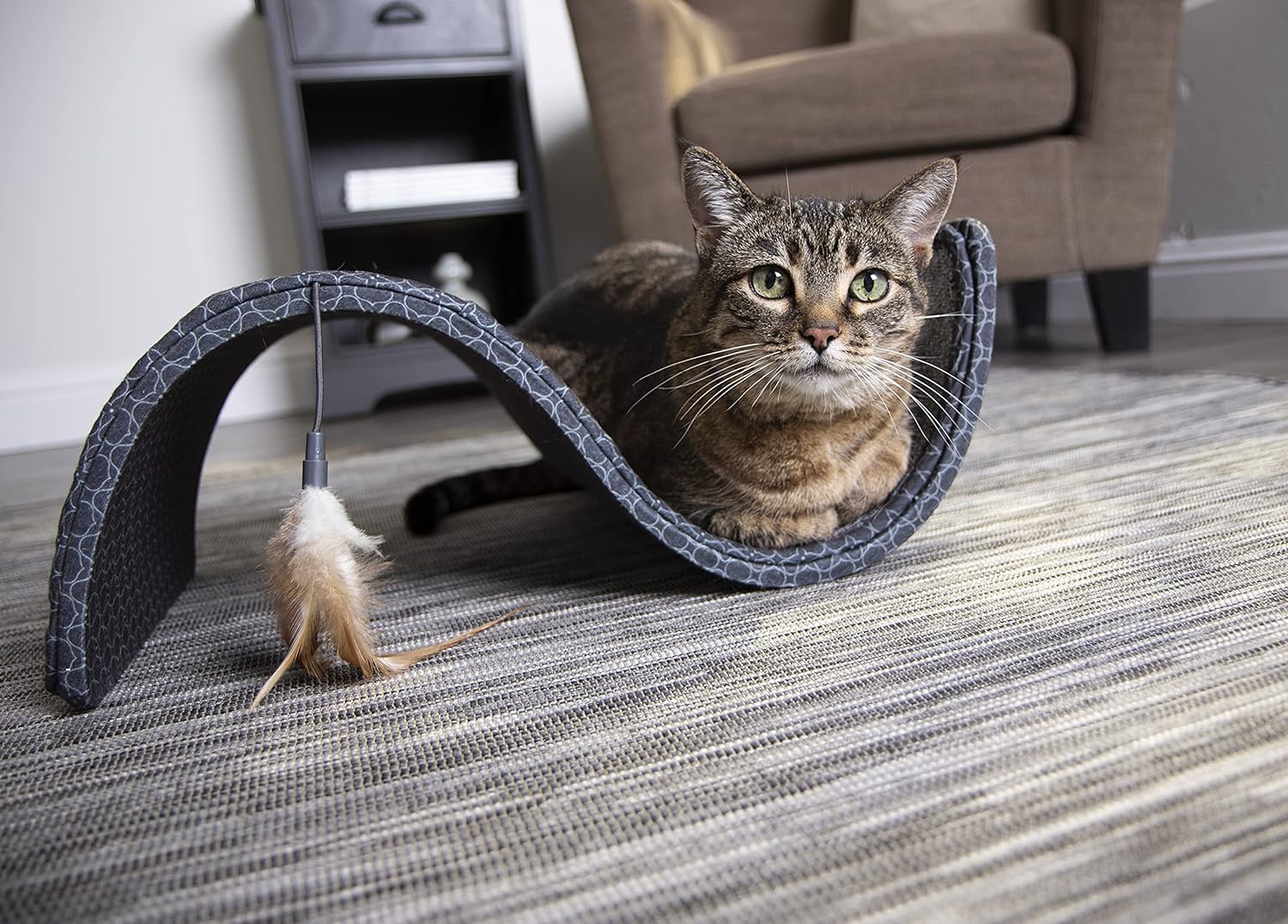 SmartyKat Rampa rascadora para gatos con ángulo de sisal, incluye hierba gatera, natural, talla única 