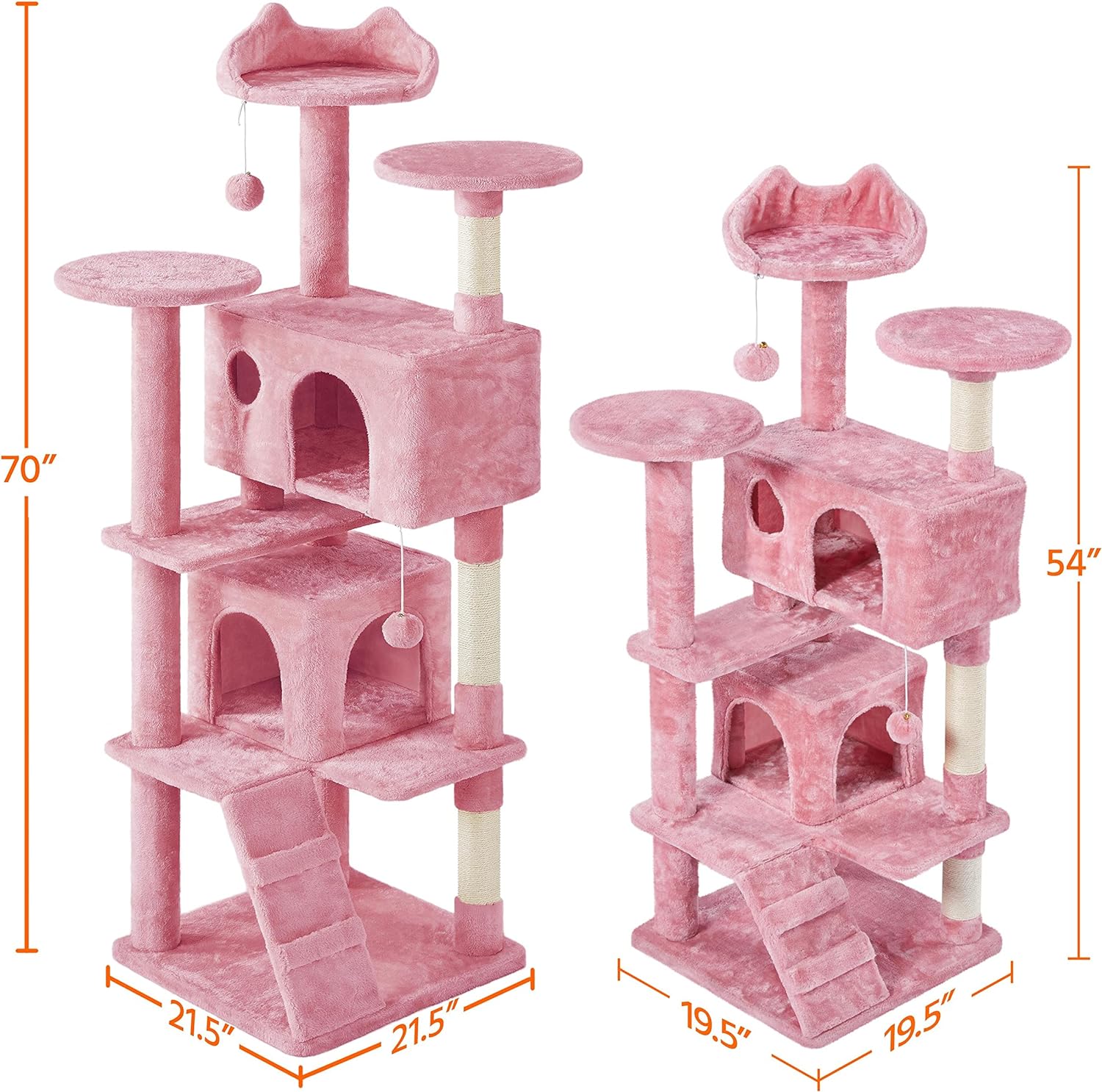 Yaheetech - Torre de árbol para gatos de 54 pulgadas, mueble de condominio, poste rascador para gatitos, casa de mascotas 