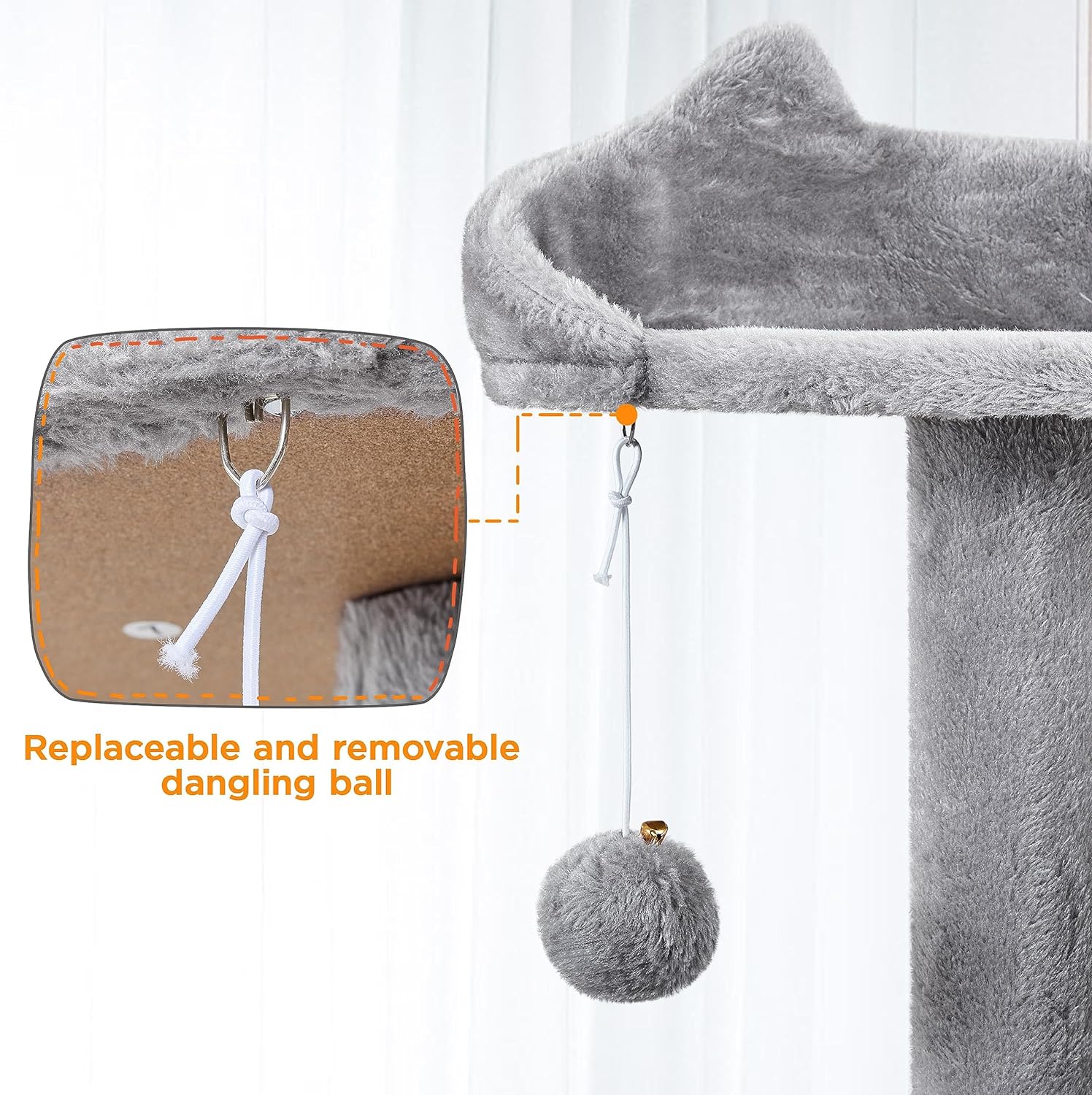 Yaheetech - Torre de árbol para gatos de 54 pulgadas, mueble de condominio, poste rascador para gatitos, casa de mascotas 