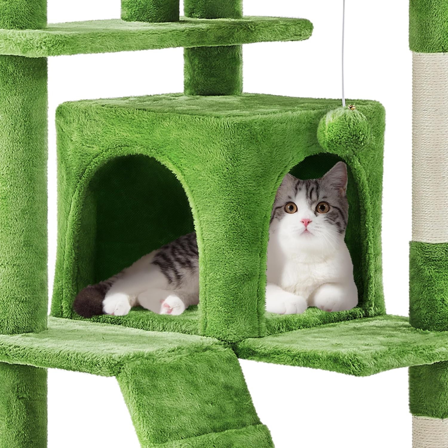 Yaheetech - Torre de árbol para gatos de 54 pulgadas, mueble de condominio, poste rascador para gatitos, casa de mascotas 