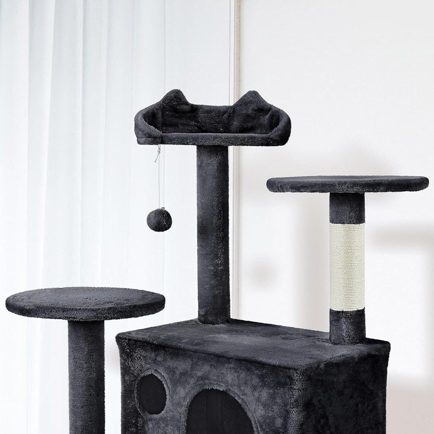 Yaheetech - Torre de árbol para gatos de 54 pulgadas, mueble de condominio, poste rascador para gatitos, casa de mascotas 