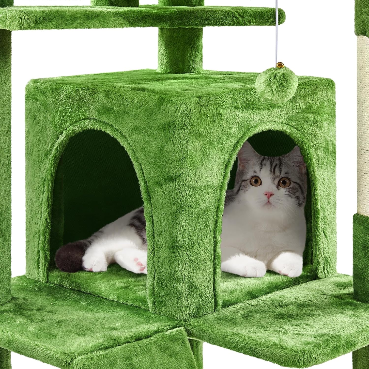 Yaheetech - Torre de árbol para gatos de 54 pulgadas, mueble de condominio, poste rascador para gatitos, casa de mascotas 