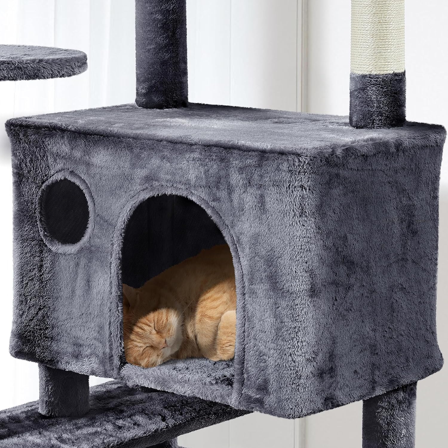 Yaheetech - Torre de árbol para gatos de 54 pulgadas, mueble de condominio, poste rascador para gatitos, casa de mascotas 