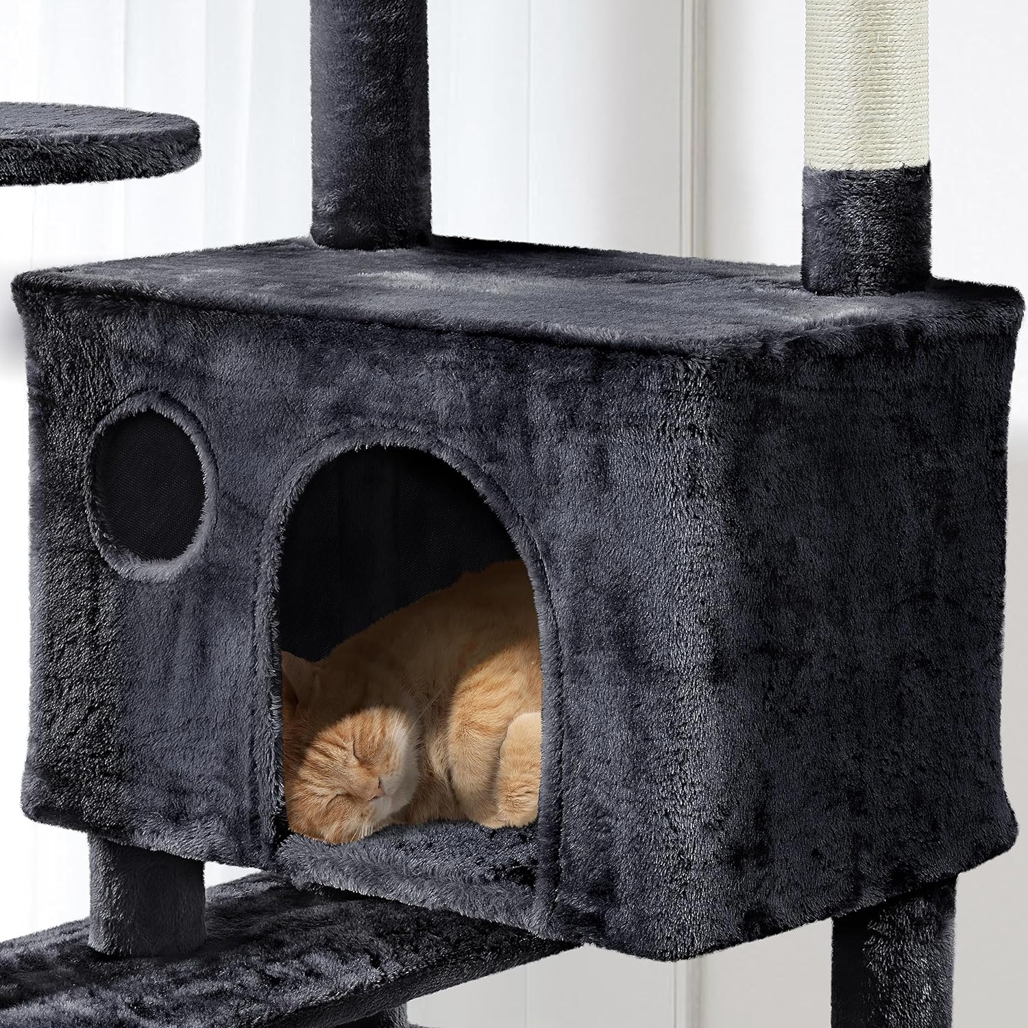 Yaheetech - Torre de árbol para gatos de 54 pulgadas, mueble de condominio, poste rascador para gatitos, casa de mascotas 